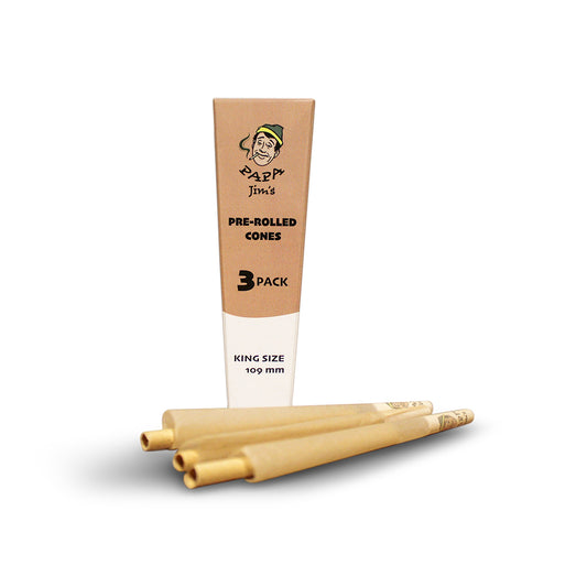 Unbleached Pre-Rolled Cones | 109mm King Size | 3 Cones