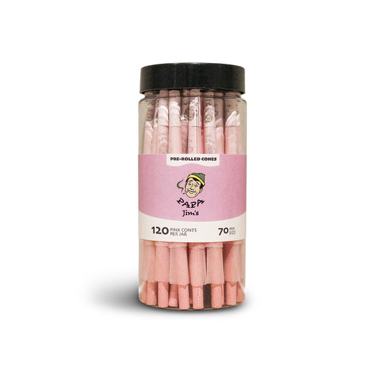 Pink Pre-Rolled Cones | 70mm DogWalker | 120 Cones Jar