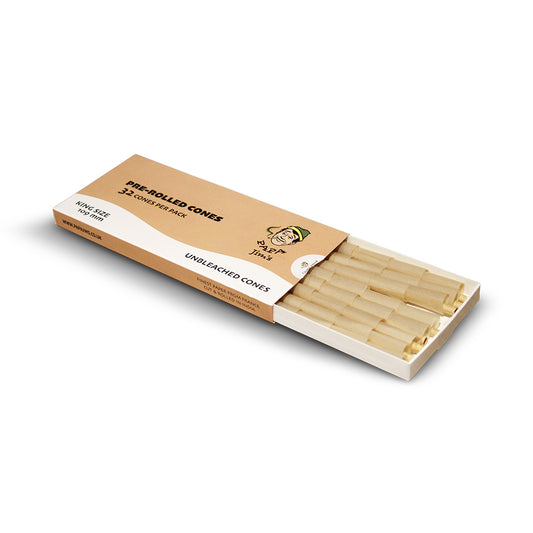 Unbleached Pre-Rolled Cones | 109mm King Size | 32 Cones Slider Box