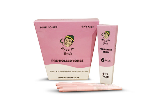 Pink Pre-Rolled Cones | 84mm ( 1 1/4) | 126 Cones Box